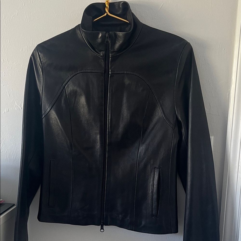 Vera Pelle Black Leather Jacket made in Italy Italian leather